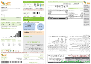 Pakistan KE Electricity business utility bill template in Word and PDF formats, 2 pages